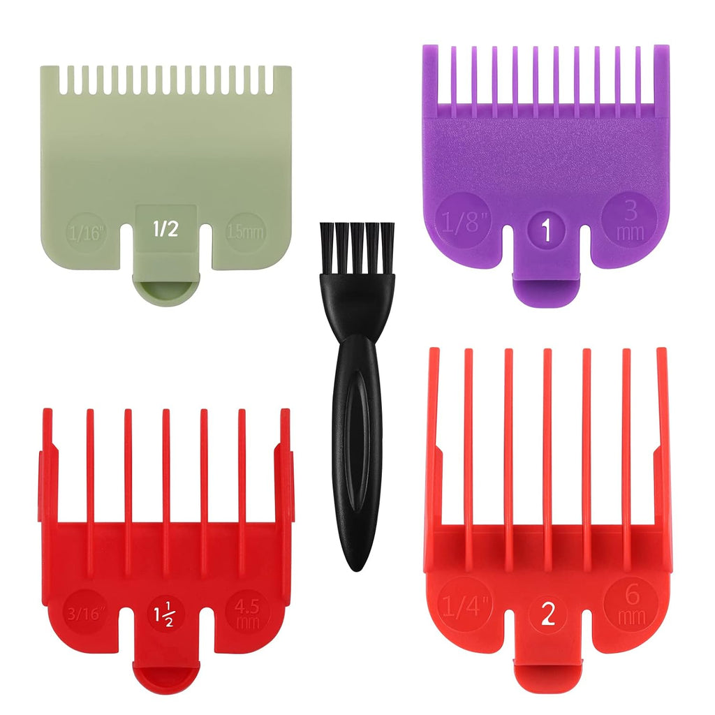 4 Professional Hair Clipper Guards Cutting Guides Fits for Most Wahl Clippers, Color Coded Clipper attachment