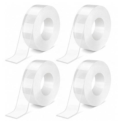 Double Sided Nano Tape, Clear, Removable, No Residue, Reusable, 300cm/9.85 Ft Roll