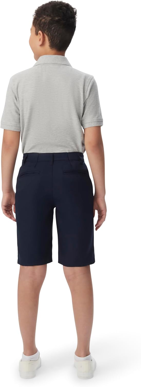 Boys' Flat Front Microfiber Performance Stretch Short