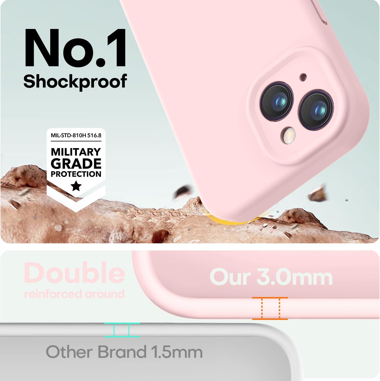 Designed for iPhone 14 Case, Premium Silicone with [Soft Anti-Scratch Microfiber Lining] Shockproof Protective Phone