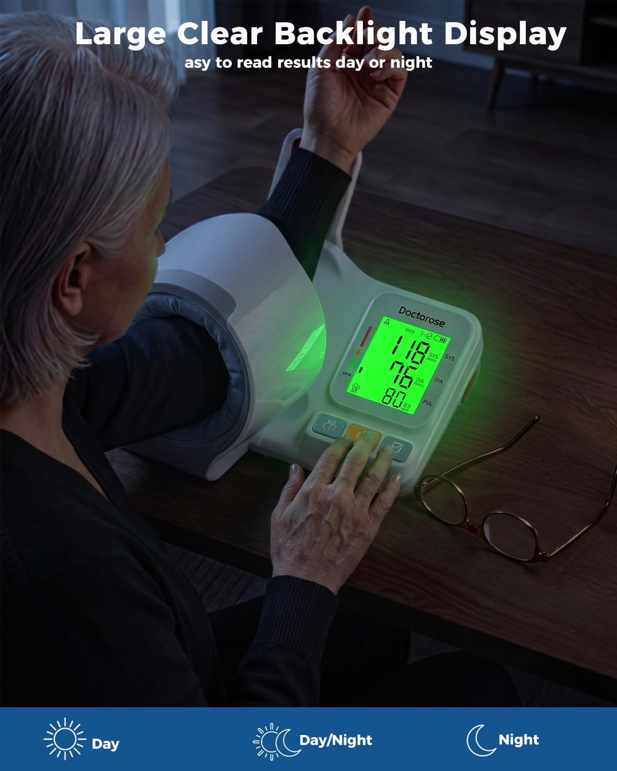Upper Arm Blood Pressure Monitor, One-Touch Automatic Monitor