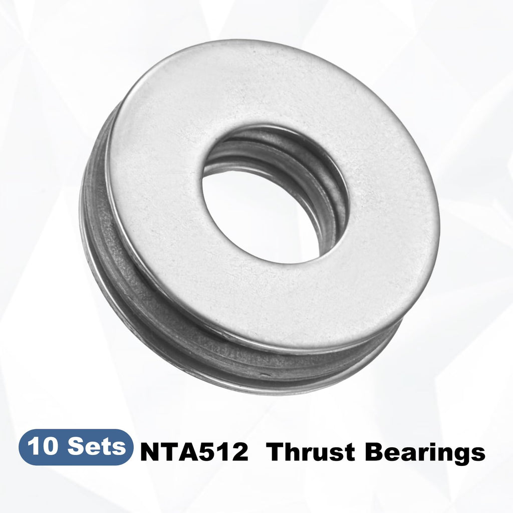 uxcell 10 Sets NTA512 Thrust Needle Roller Bearings with Washers, ID 5/16"