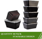 Meal Prep Containers 50Pack - 34oz Food Storage Containers with Lids, Reusable Food Prep Containers, Disposable To Go