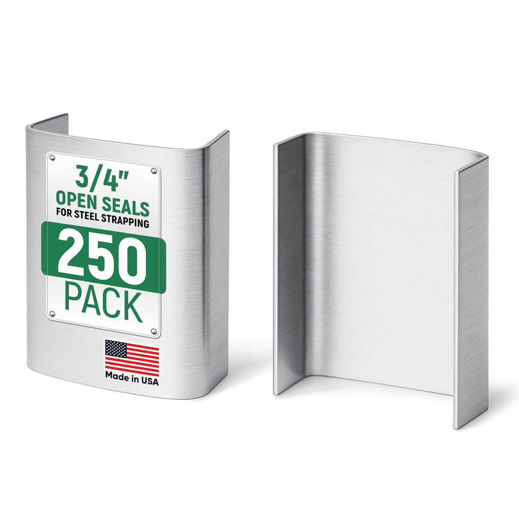 3/4" Open Seals for Steel Strapping, Pack of 250
