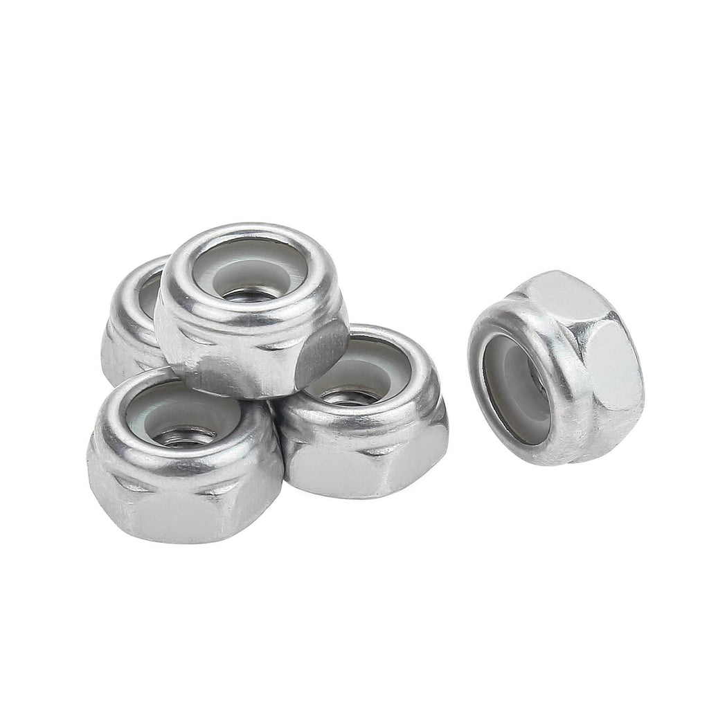 120 Pieces 10#-32 Nylon Insert Hex Lock Nuts, 304 Stainless Steel