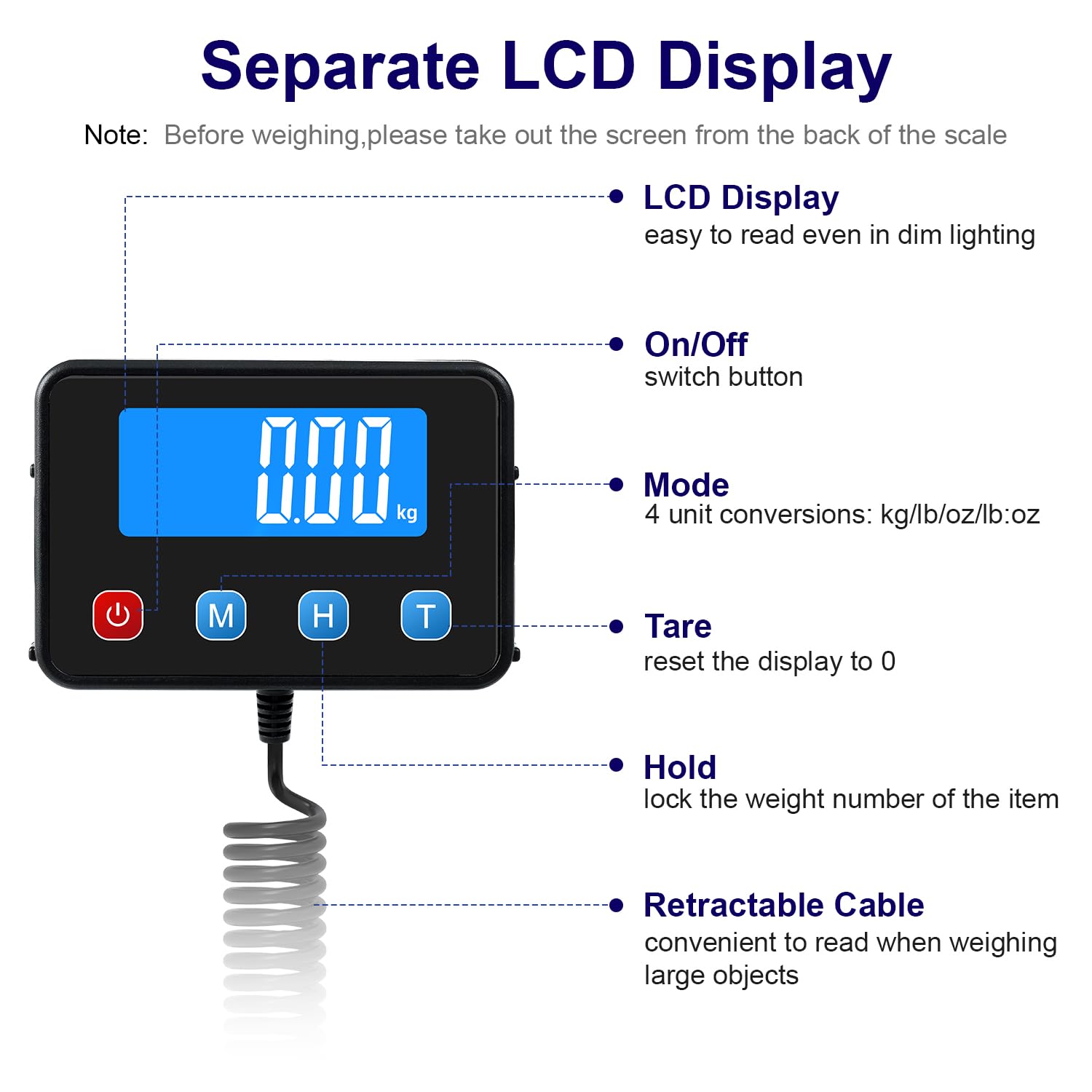 Shipping Scale 440lbs for Packages, Heavy Duty Digital Postal Scale with LCD Display 0.35 oz High Precision Express