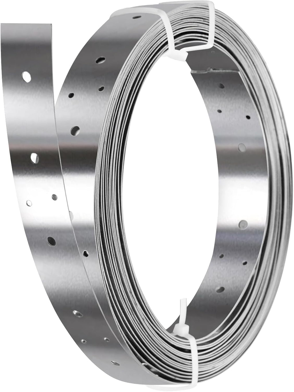 32ft x 1-3/8"Width Stainless Steel Strapping,Perforated Tie Strap