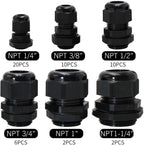 MAKERELE Cord Grip NPT Cable Glands Kit for Electrical Waterproof Box