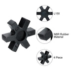 uxcell Jaw Coupling Insert L150 NBR Rubber Flexible Solid Type Black 4pcs