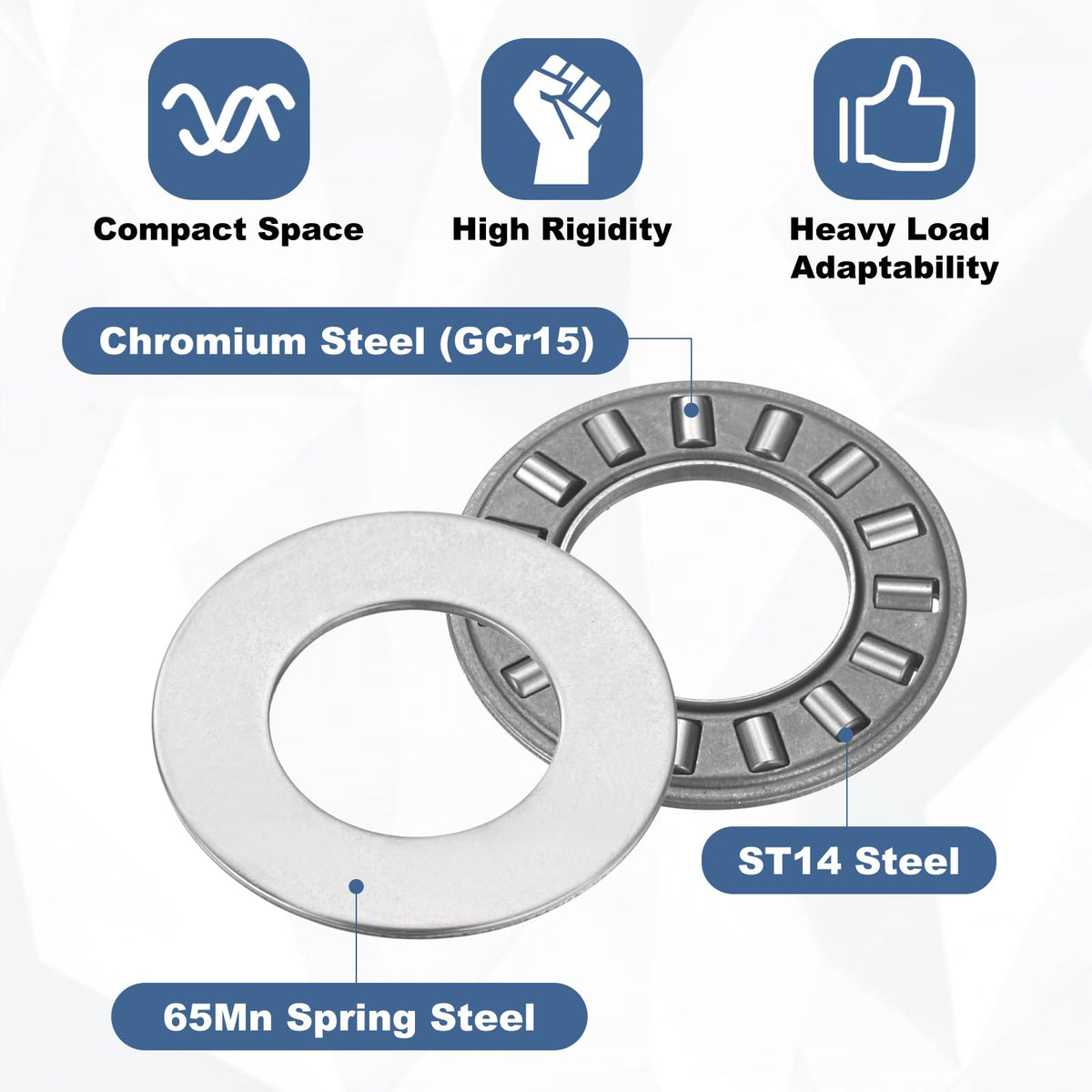 uxcell 10 Sets NTA815 Thrust Needle Roller Bearings with Washers, ID 1/2"