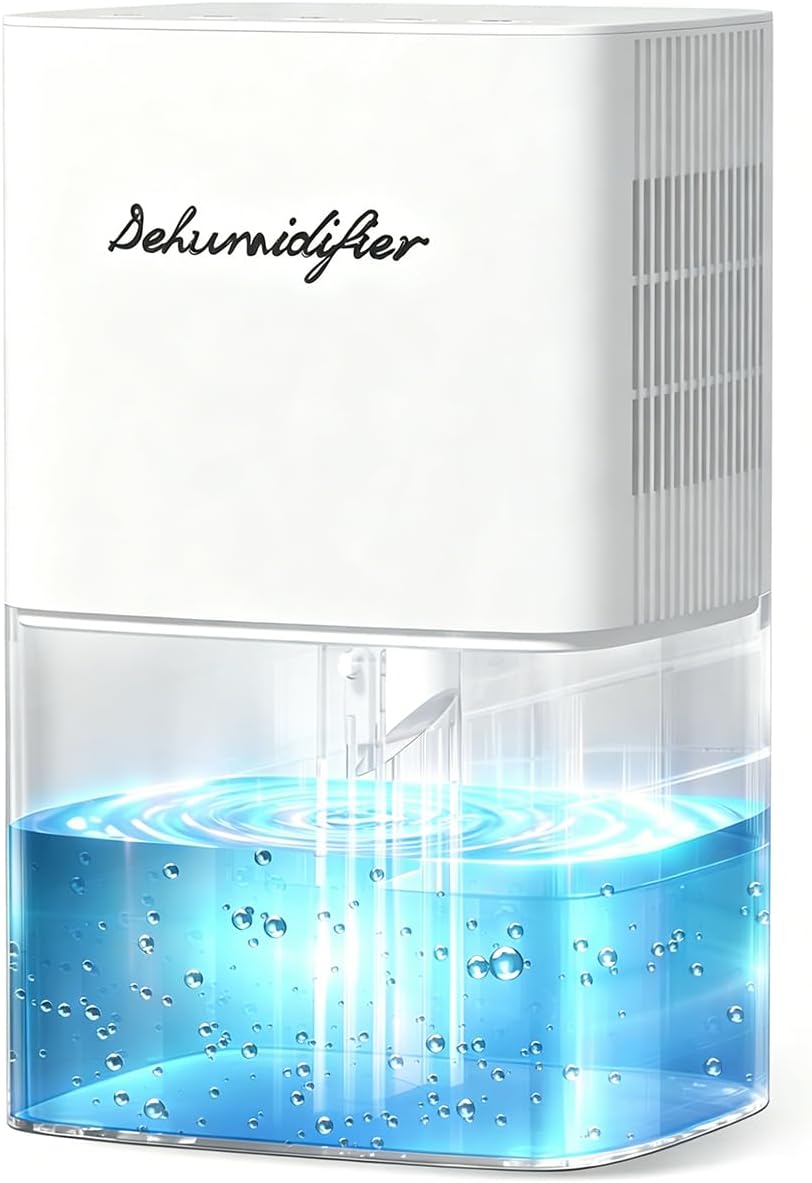 Dehumidifier 1657ML 58OZ Small Dehumidifier for Home 230 Ft² Safety Dehumidifiers Adjustable 10 Color Lights 5 Timers