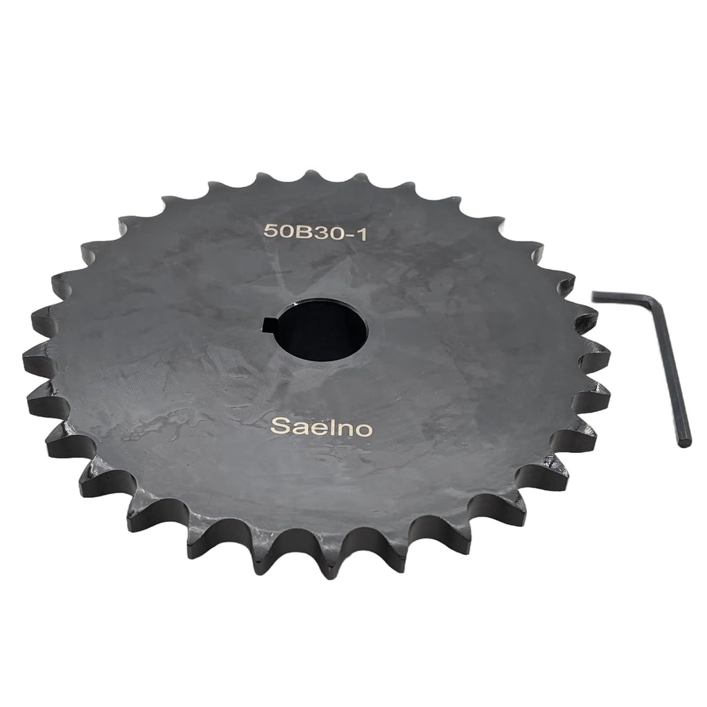 #50 Roller Chain Sprocket Type B 1 inch Bore 30 Tooth, Hardened Antirust 1045 Steel Drive Sprockets 50B30-1