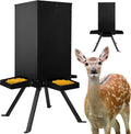 85lbs Deer Feeder, Weatherproof Deer Feeders with 4 Feeding Tray and 4-Leg Stand, Heavy Duty Metal Gravity Feeder for