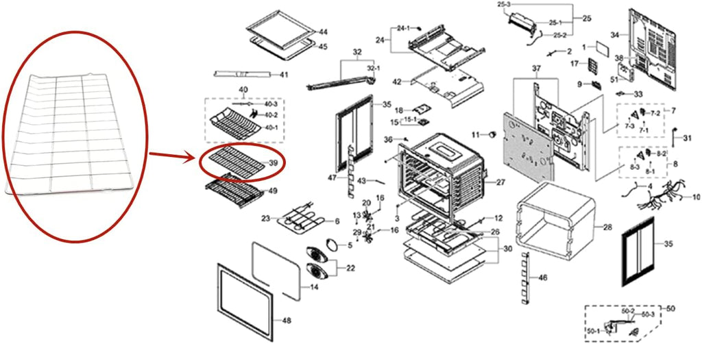 DG67-00108A For Samsung Oven Stronger Wire Rack (2x12) -16 7/16" x 24 3/4" Replacement