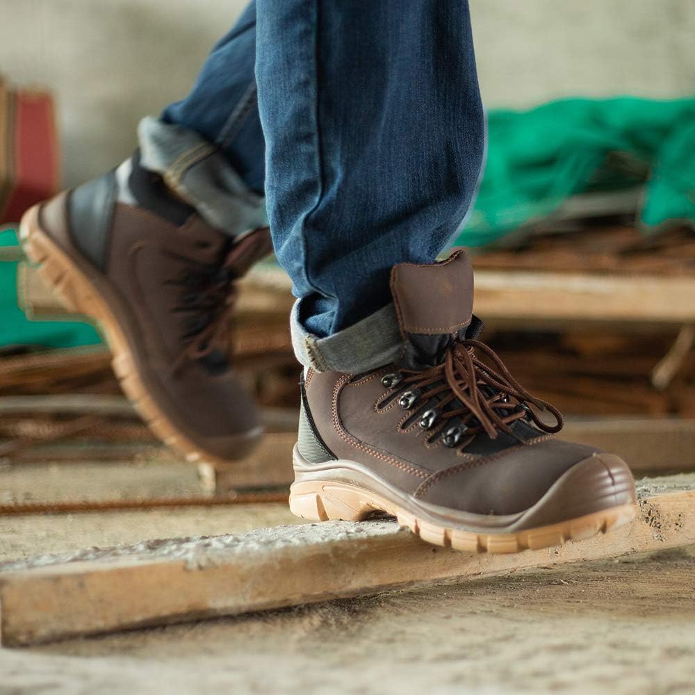 Men's Steel Toe Work Boots Water Resistant Safety Shoes