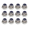 M10x1.5mm DIN6926 Flange Nylon Lock Nuts 12 Pack 304 Stainless Steel Hex Locknuts Full Thread for Industrial Construction Fasteners