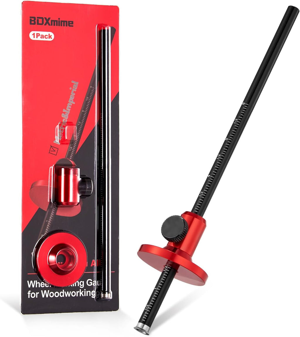 Euro Wheel Marking Gauge for Woodworking,Aluminum Alloy Wood Measuring Tools with Graduated Inch & MM Scale Precision