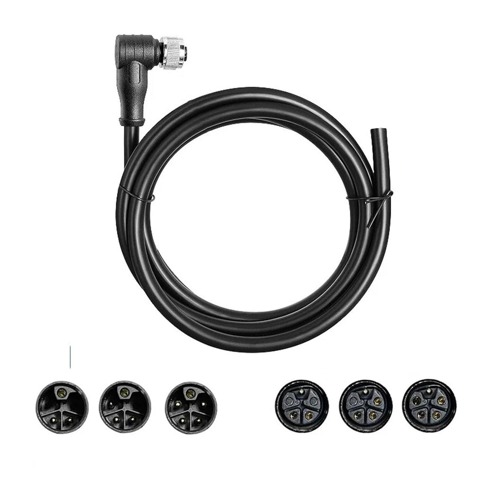 Connector Cable M12 L-Code Aviation Plug 3Pin 4Pin 5Pin D-Type Connector 15A 4+PE Male Female Socket 2 Meters Straight Elbow IP67(Female Elbow,0.3 Square,3Pin (2 PE))