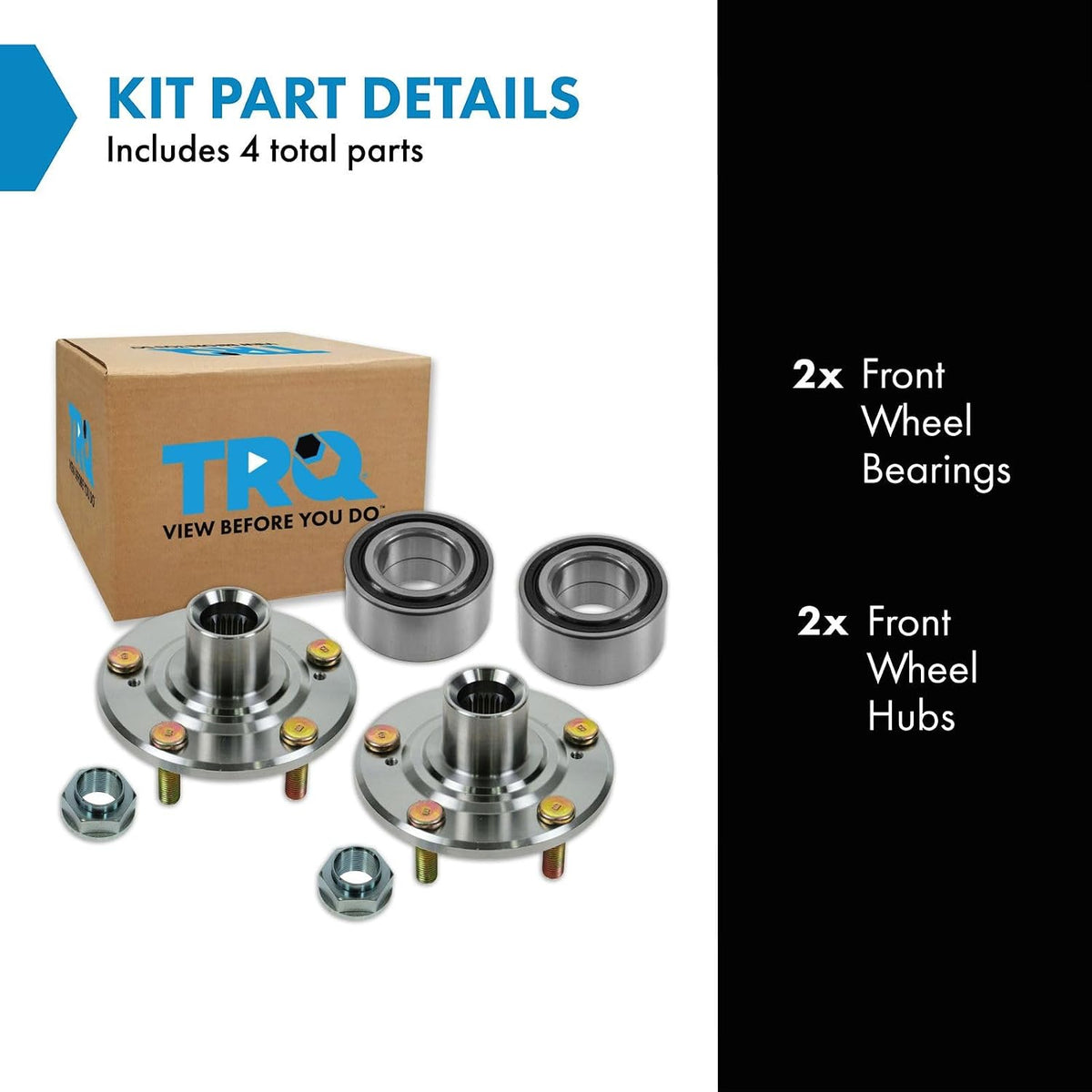 TRQ Front Wheel Bearing & Hub Kit