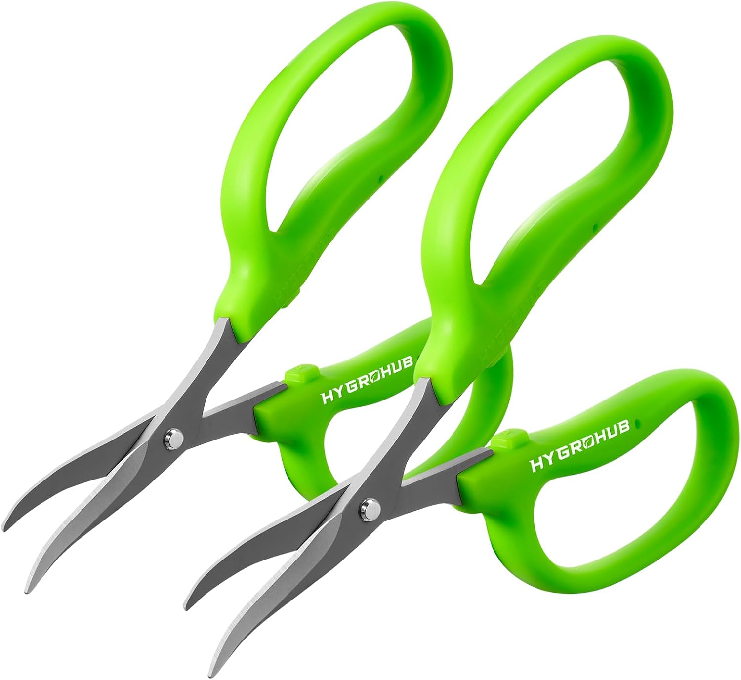 Garden Scissors, 2 PCS, Curved Blade, 6-in, Non-Stick Coated Steel, Sharp | Pruning Shear, Gardening Tools, Garden