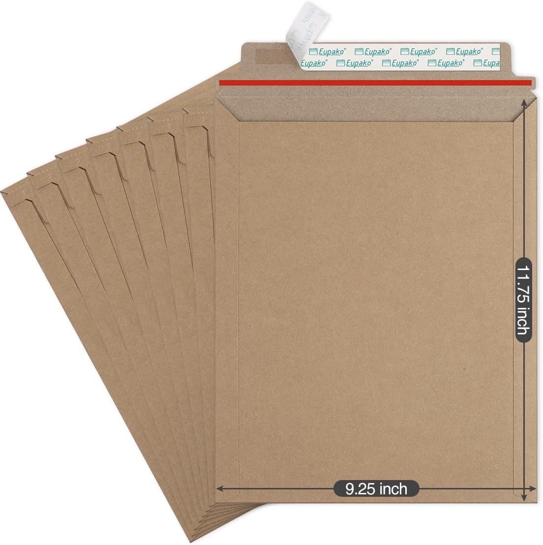 25 Pack 9x11.5 Photo Document Mailers Stay Flat Cardboard Envelopes