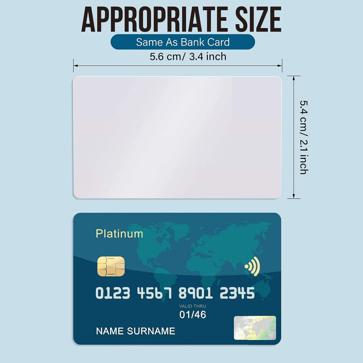 Metal Business Cards Sublimation Blanks, 0.45mm Aluminum, 100 Pieces