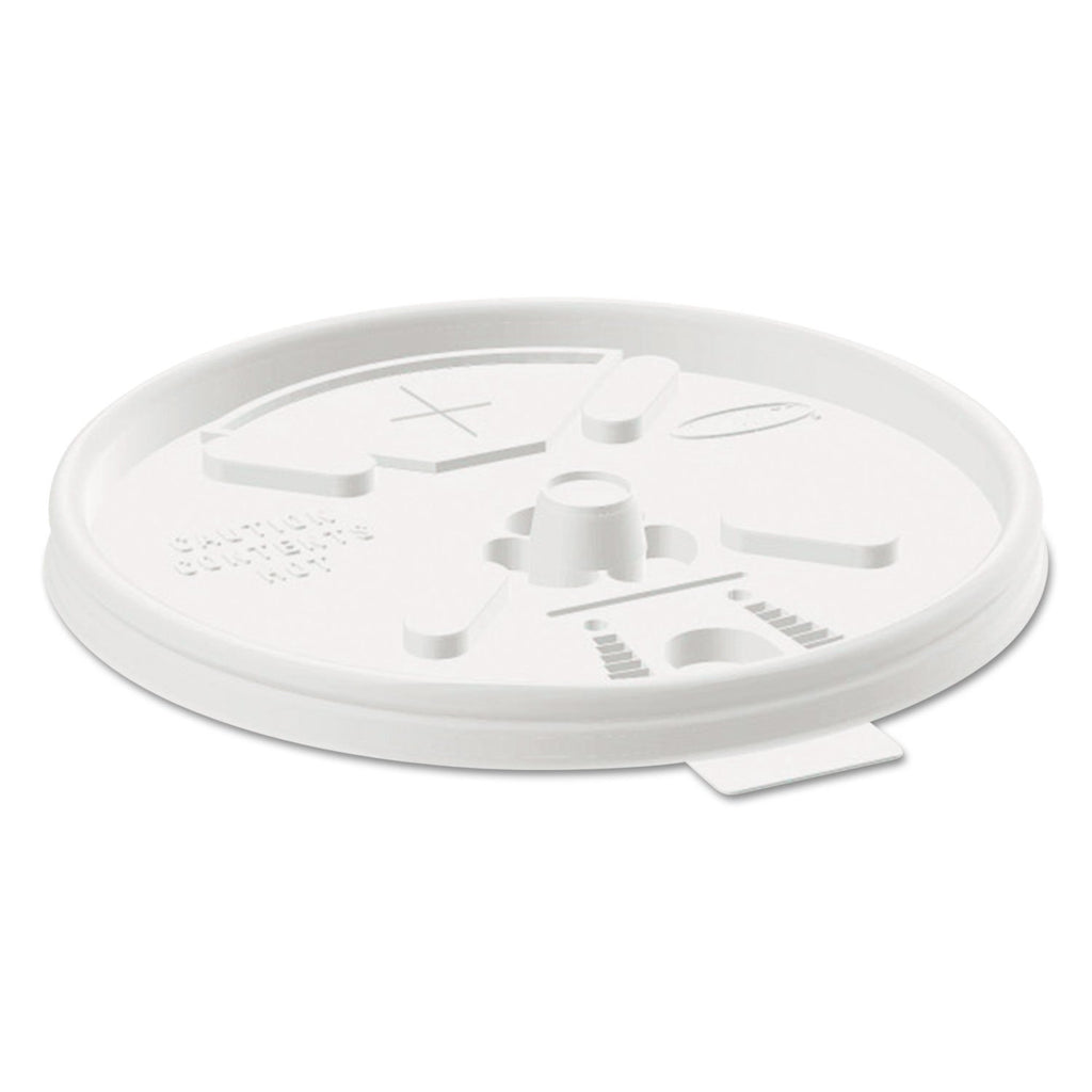 16FTLS Translucent Lift N' Lock Straw Slotted Lid, for 16 oz. Hot or Cold Cups (Case of 1000)