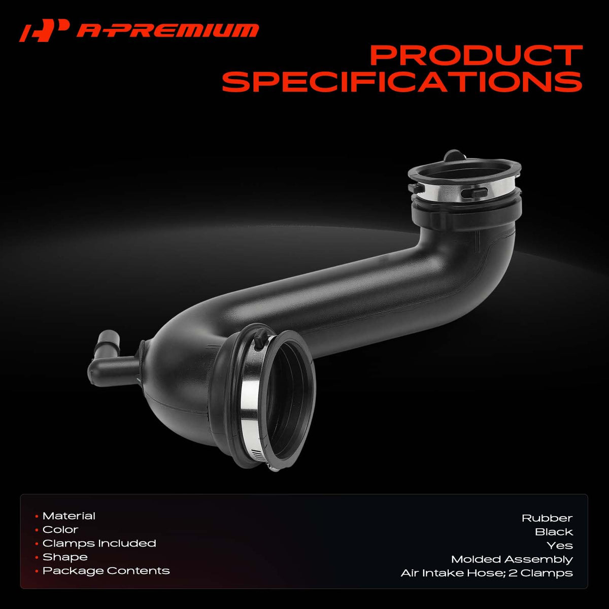 A-Premium Engine Air Clean Intake Hose with Clamps Compatible with Ford