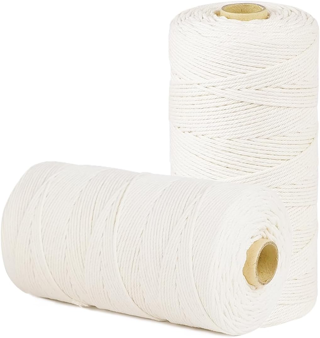 1,200 Feet 2mm Cotton Butcher Twine String Soft Food Safe for Cooking Craft Baker Kitchen Meat Turkey Sausage