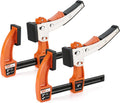 4-inch Bar Clamp Set, Ratcheting Bar Clamp for Woodworking, Quick Release Gear Clamp with 600 lbs Load Limit - 2 Pack