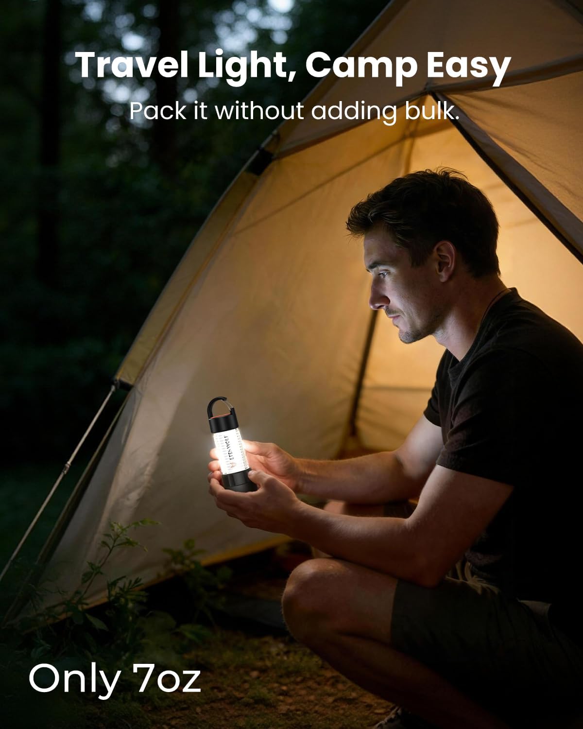 Ultra Bright Camping Lantern, 1000LM LED Mini Flashlight Spotlight, 5000mAh Rechargeable Lantern with 6 Modes