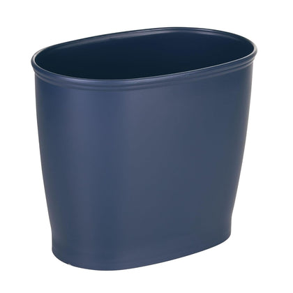 Slim Plastic Bathroom Trash Can, Navy Blue | Small