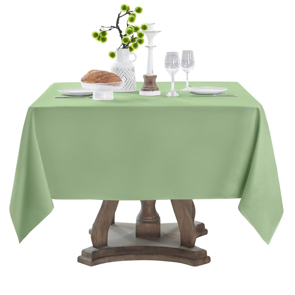1 Pack Sage Green Square Tablecloths 52x52 Inch for Dining Tables