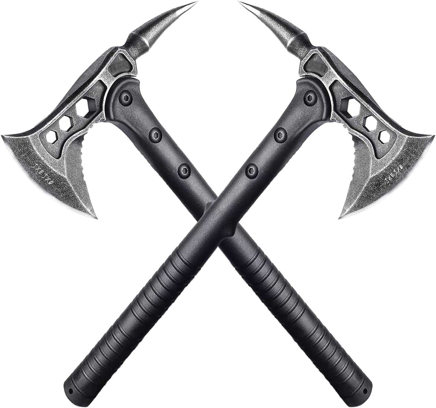 Camping Axe, Throwing Tactical Tomahawk with Spike, Survival Hatchet with Sheath, Nylon Fiber Handle for Outdoor