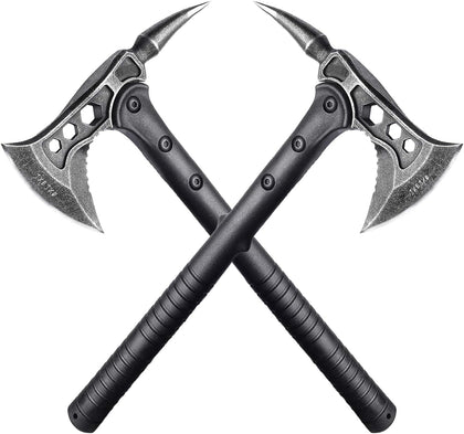 Camping Axe, Throwing Tactical Tomahawk with Spike, Survival Hatchet with Sheath, Nylon Fiber Handle for Outdoor