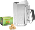 Heavy Duty Charcoal Chimney Starter with 50 PCS Wood‑Wool Stick