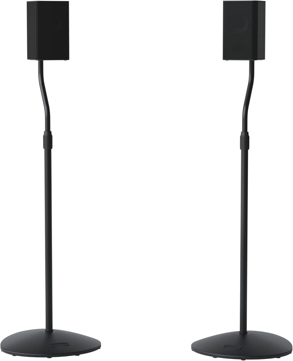 Speaker Stands Pair for Satellite & Bookshelf Speakers up to 3.5lbs – 10” Height Adjustment – Includes L-Shaped