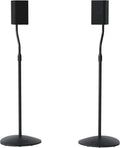 Speaker Stands Pair for Satellite & Bookshelf Speakers up to 3.5lbs – 10” Height Adjustment – Includes L-Shaped