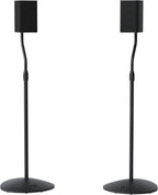 Speaker Stands Pair for Satellite & Bookshelf Speakers up to 3.5lbs – 10” Height Adjustment – Includes L-Shaped