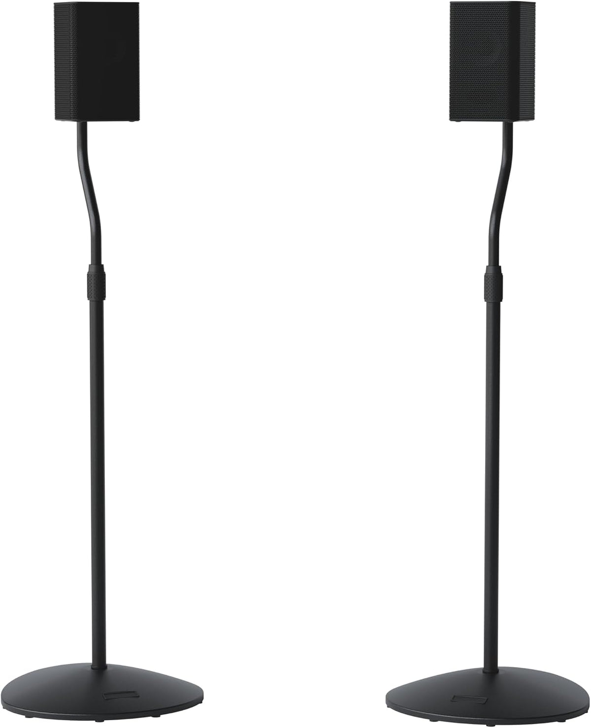 Speaker Stands Pair for Satellite & Bookshelf Speakers up to 3.5lbs – 10” Height Adjustment – Includes L-Shaped