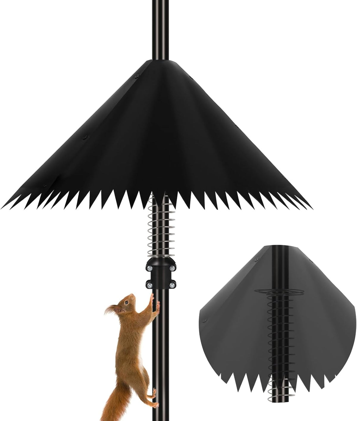 19 inch Squirrel Baffle for Bird Feeder Pole,Squirrel Cone for Feeder Pole