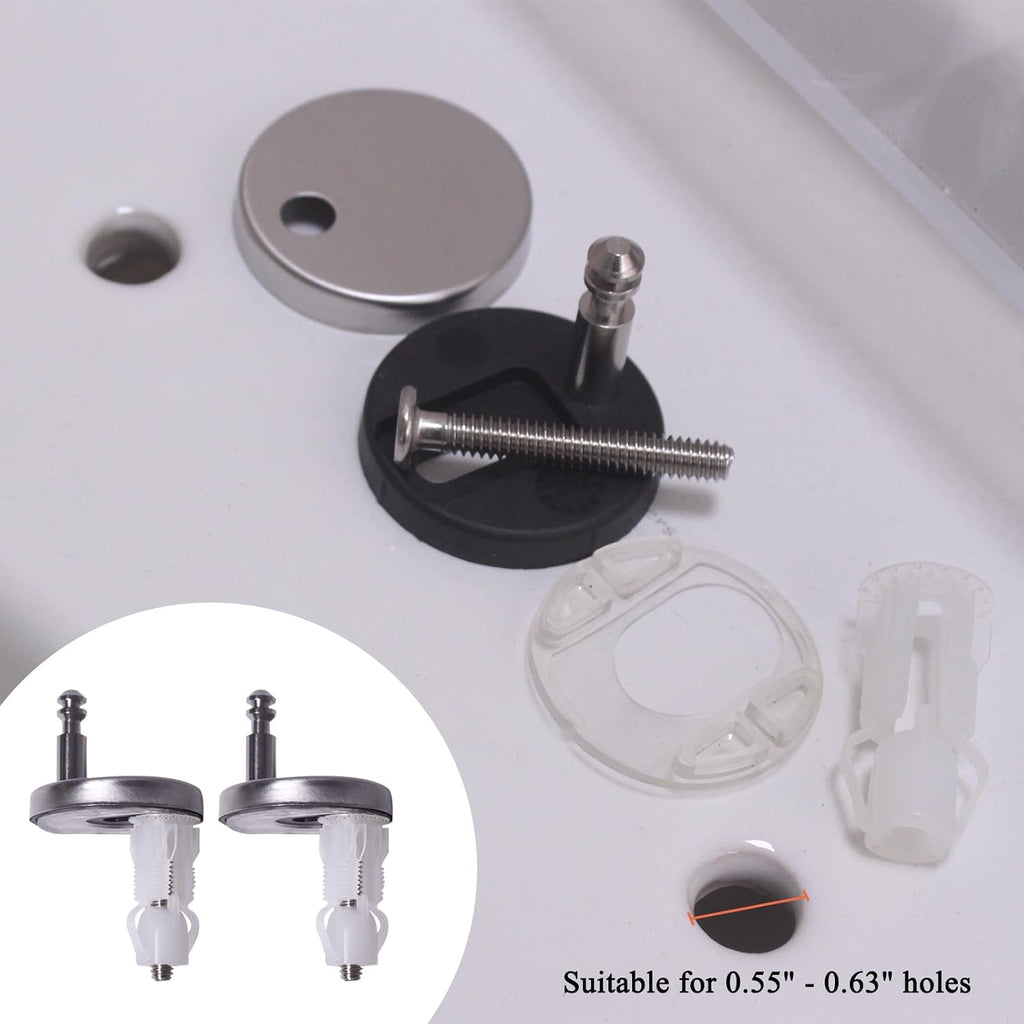 Toilet Seat Top Fixing Kit - Replacement Toilet Seat Hinge Repair Hardware Bolts Screws Compatible with American Standard Toto Kohler Top Fix Mount Toilet Seat