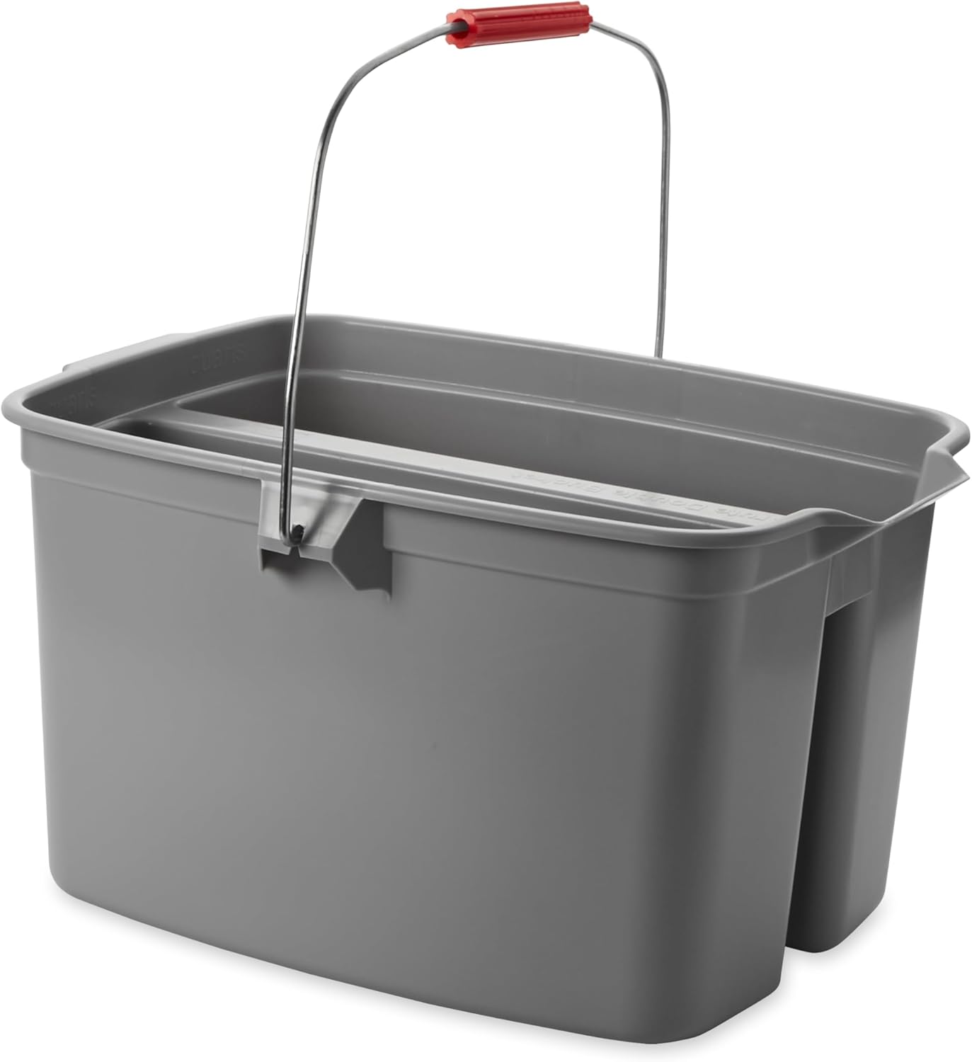 Double Pail Plastic Bucket for Cleaning Easy to Carry 19 Quart Gray Cleaning Caddy Supplies Organizer with Handle for