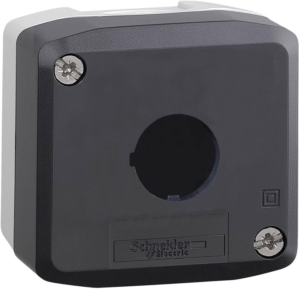 Schneider Electric Empty Enclosure, Plastic, Dark Grey lid, for Push Button Ø22, 1 Cut-Out