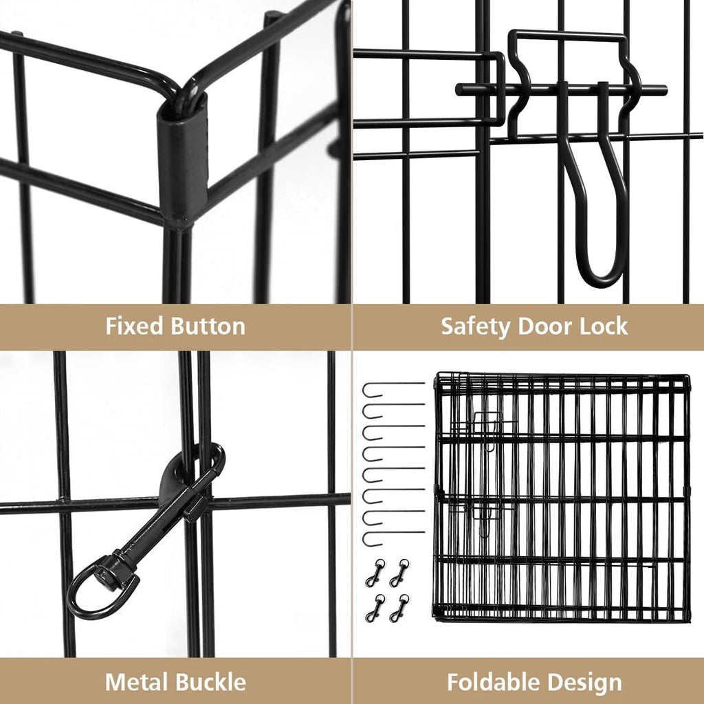 Pet Playpen Puppy Playpen Kennels Dog Fence Exercise Pen Gate Fence Foldable Dog Crate 8 Panels 24 Inch Kennels Pen