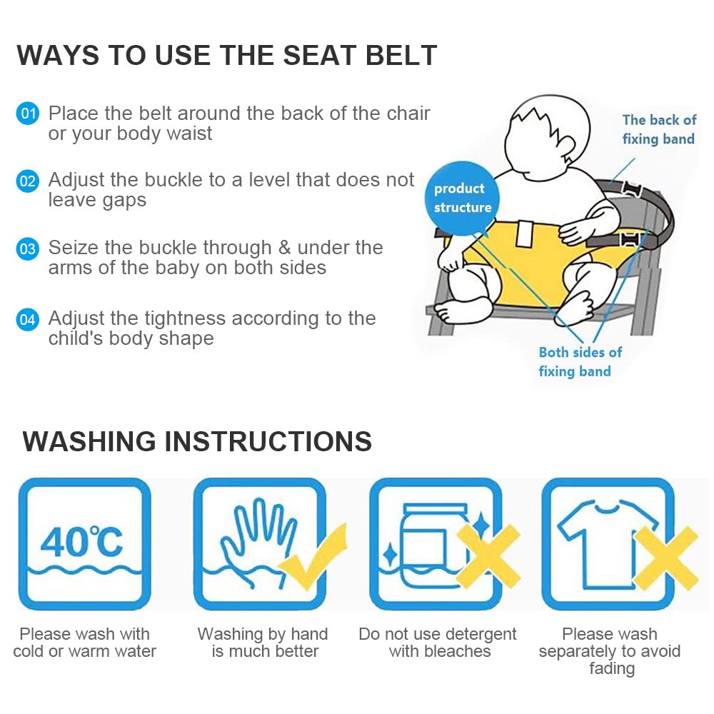 Harness Seat for High Chair Baby Feeding Safety Seat with Strap, Toddler Booster Harness Belt Portable Dining Seat