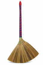 Vietnam Handcrafted Straw Soft Broom with Colored Handle, 17 Inch Head Width, 38 Inch Overall Length (1 pc)