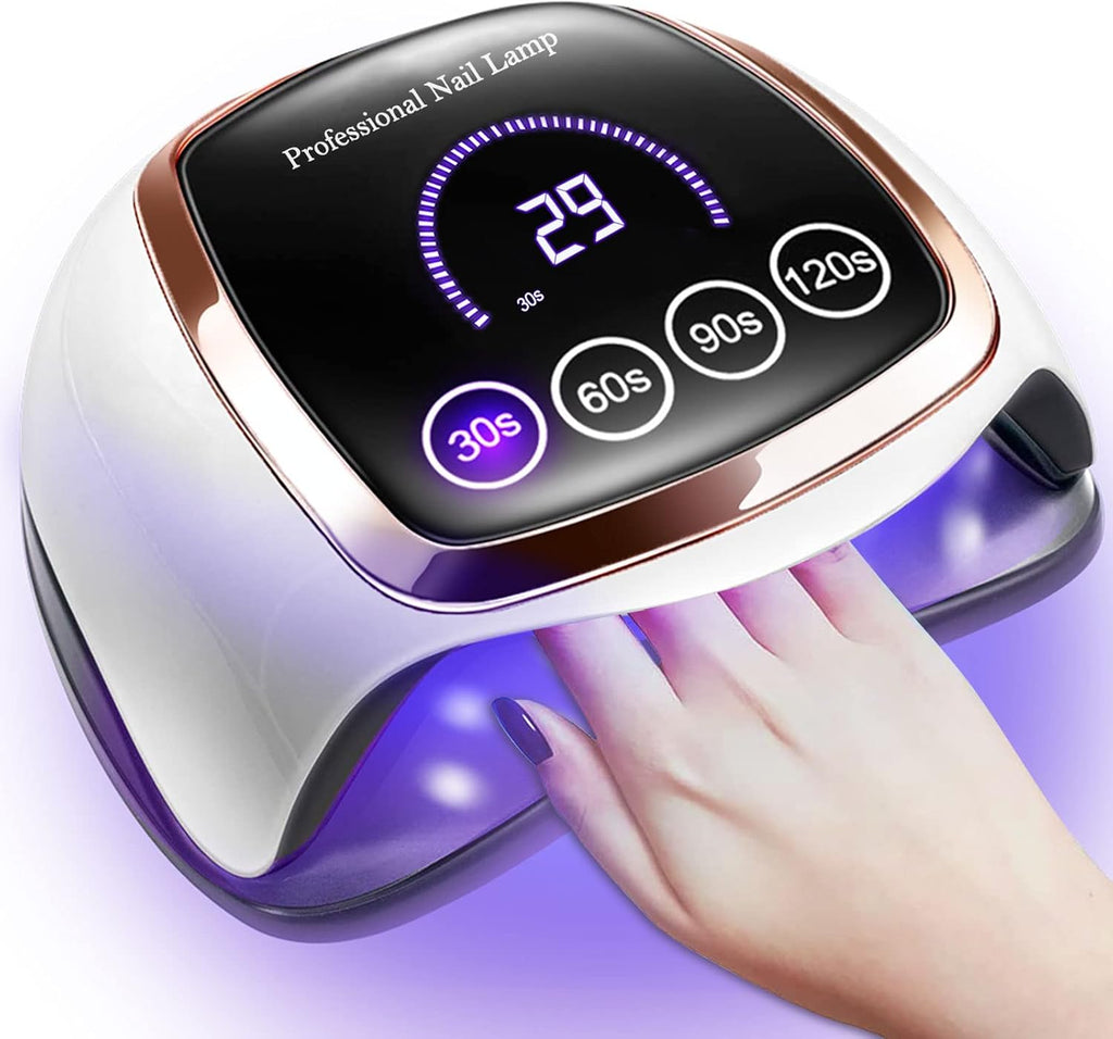 UV Nail Lamp, 180W LED Nail Dryer for Gel Polish, Touch Screen, 42 Beads | Auto Sensor Curing Light with LCD Display