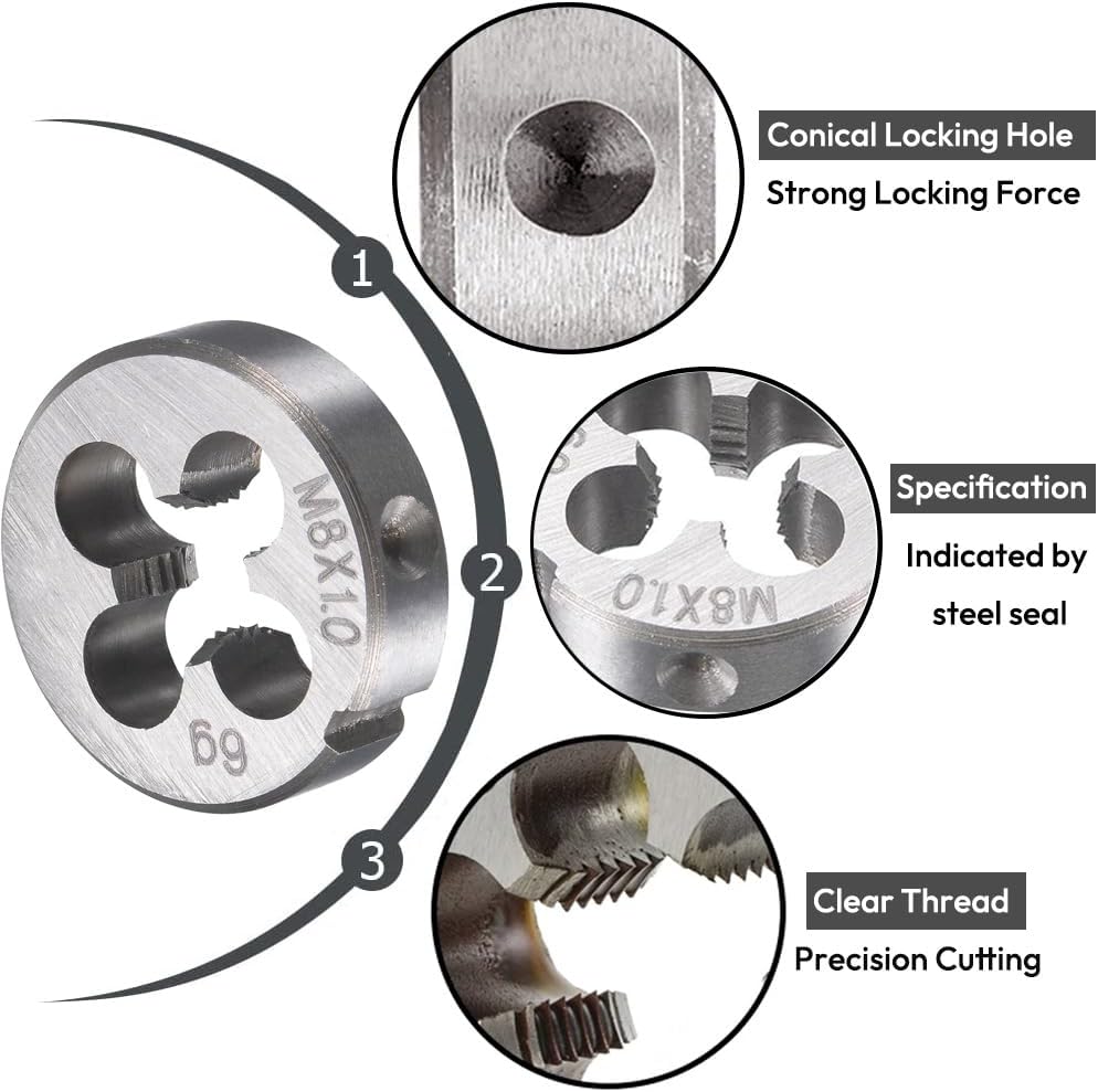 M8 X 1.0 Metric Tap and Die Set, Threading Tap Die Set