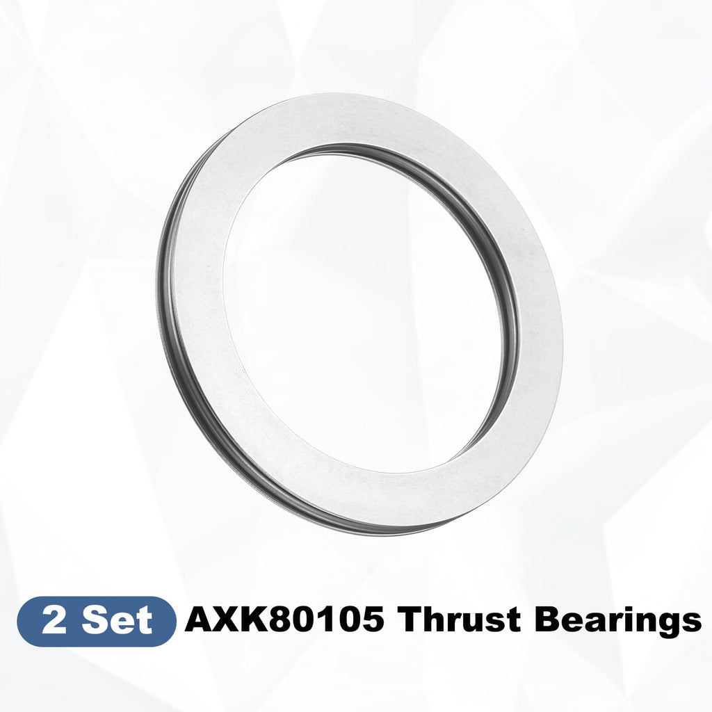 uxcell 2 Sets AXK80105 Thrust Needle Roller Bearings with Washers, ID 80mm